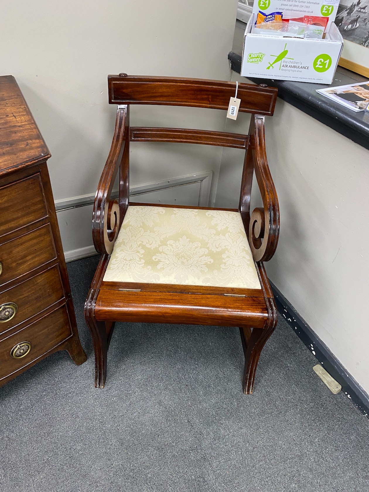 A Regency style mahogany metamorphic library chair